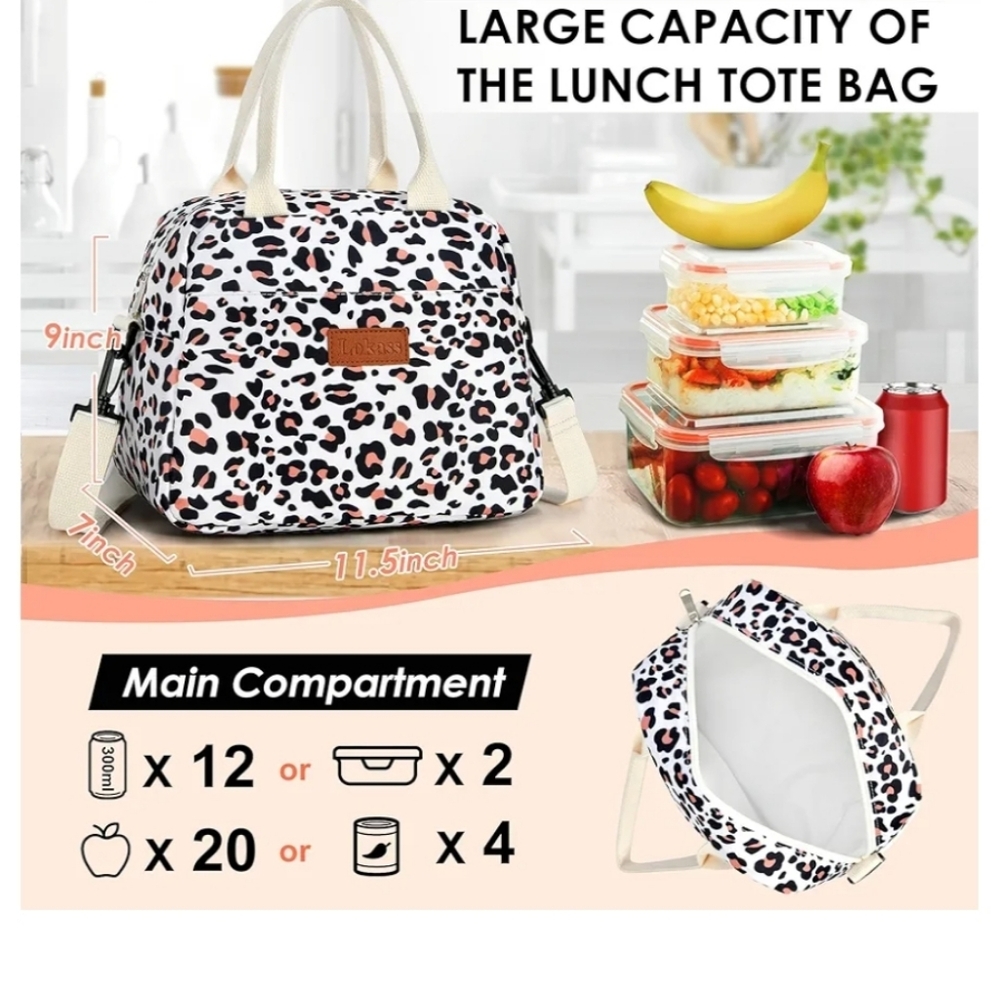 Lokass Animal Print Insulated Lunch Tote Bag New - Picture 2 of 12